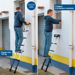 Hoström Echelle telescopique 2m TELESCOO7, Garantie 5 ans, Hostrom Kobleo