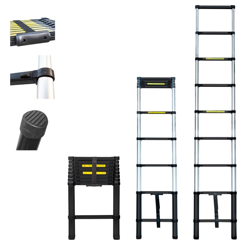 Hoström Echelle telescopique 2,6m TELESCOO9, Garantie 5 ans, Hostrom Kobleo