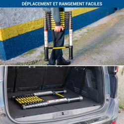 Hoström Echelle telescopique 2,9m TELESCOO10, Garantie 5 ans, Hostrom Kobleo