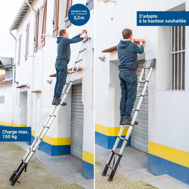 Hoström Telescoo15, échelle télescopique basique 15 marches Kobleo