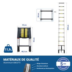 Hoström Telescoo15, échelle télescopique basique 15 marches Kobleo