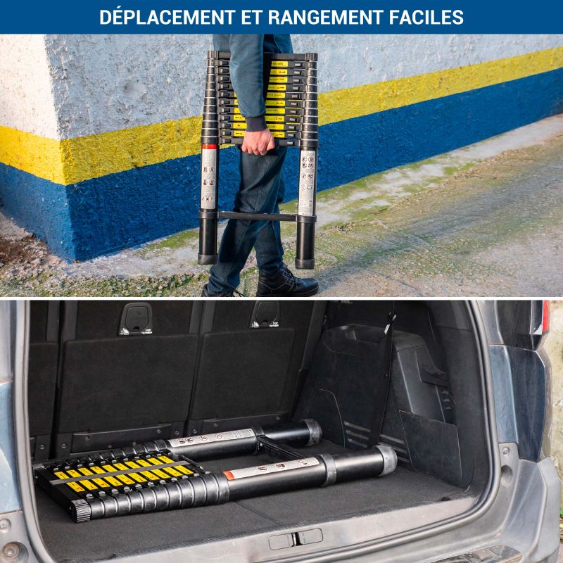 Hoström Telescoo15, échelle télescopique basique 15 marches Kobleo