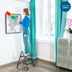 Hoström Escabeau 2 marches FOLDPACT2, Garantie 5 ans, Hostrom Kobleo