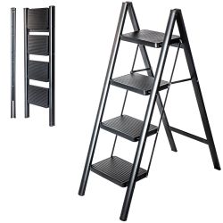 Hoström Escabeau 4 marches FOLDPACT4, Garantie 5 ans, Hostrom Kobleo