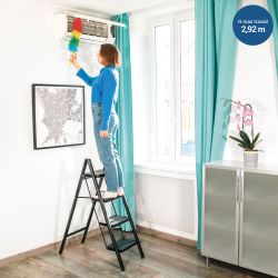 Hoström Escabeau 4 marches FOLDPACT4, Garantie 5 ans, Hostrom Kobleo