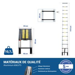 Hoström Telescoo14, échelle télescopique basique 14 marches Kobleo