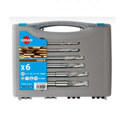 Leman Coffret 6 Mèches à mortaiser hélicoïdales rotation gauche Leman Kobleo