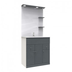 Ondée Meuble à poser Ondée TOLEDE 80cm gris pvc brillant Kobleo