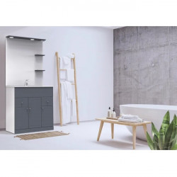 Ondée Meuble à poser Ondée TOLEDE 80cm gris pvc brillant Kobleo