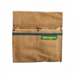 Leborgne Porte outils Leborgne double poche en croute de cuir Kobleo