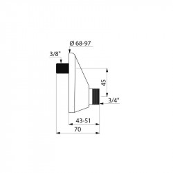 Delabie Raccord décalé Delabie de 45mm universel pour robinetteries Kobleo Delabie Raccord décalé Delabie de 45mm universel pour robinetteries Kobleo