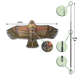 Ribimex Effaroucheur volant Ribimex tenu par piquet au sol 1,75m d'envergure Kobleo