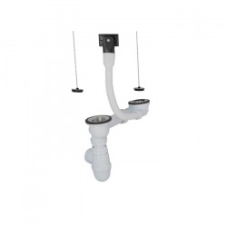 Nicoll Vidage complet plastique Nicoll C5911 pour éviers inox 2 cuves Kobleo