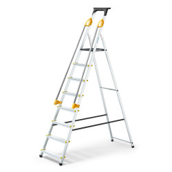 Hoström Escabeau 8 marches DURAMP alu pliable sécurisé plateforme 162cm Hostrom Kobleo