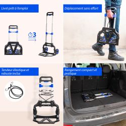 Hoström Diable pliant Aluminium, Charge Max. 60kg, Hostrom Kobleo