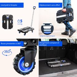 Hoström Chariot à roulettes pliable, Charge max. 137kg, Hostrom Kobleo