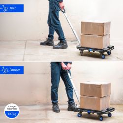 Hoström Chariot à roulettes pliable, Charge max. 137kg, Hostrom Kobleo