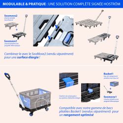 Hoström Chariot à roulettes pliable, Charge max. 137kg, Hostrom Kobleo