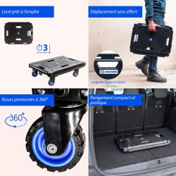 Hoström Plateau roulant pliant, Charge Max. 136kg, Hostrom Kobleo