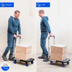 Hoström Chariot à roulettes pliable, Charge max. 137kg, Hostrom Kobleo