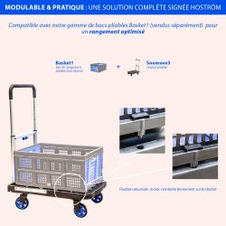 Hoström Chariot à roulettes pliable, Charge max. 137kg, Hostrom Kobleo