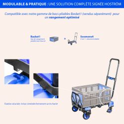 Hoström 2-en-1, Chariot à roulettes et diable pliant, Hostrom Kobleo