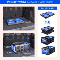 Hoström Caisse rangement Pliable 56x41x27cm, XXL, HOSTRÖM Kobleo