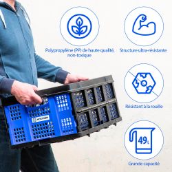 Hoström Caisse rangement Pliable 56x41x27cm, XXL, HOSTRÖM Kobleo