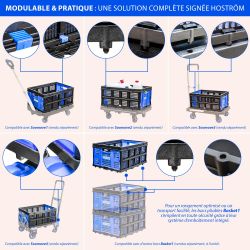 Hoström Caisse rangement Pliable 56x41x27cm, XXL, HOSTRÖM Kobleo