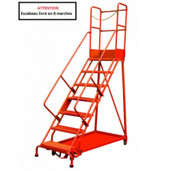 Stockman Escabeau de sécurité immobilisation automatique 8 marches RLC358 Stockman Kobleo