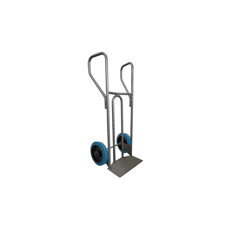 Stockman Diable DVPF2-RSB incurvé poignée fermée 250kg roues caoutchouc bleu Kobleo Stockman Diable DVPF2-RSB incurvé poignée fermée 250kg roues caoutchouc bleu Kobleo