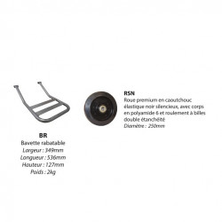 Stockman Diable DVPF2-RSN-BR 250kg roues caoutchouc noir bavette rabattable Kobleo