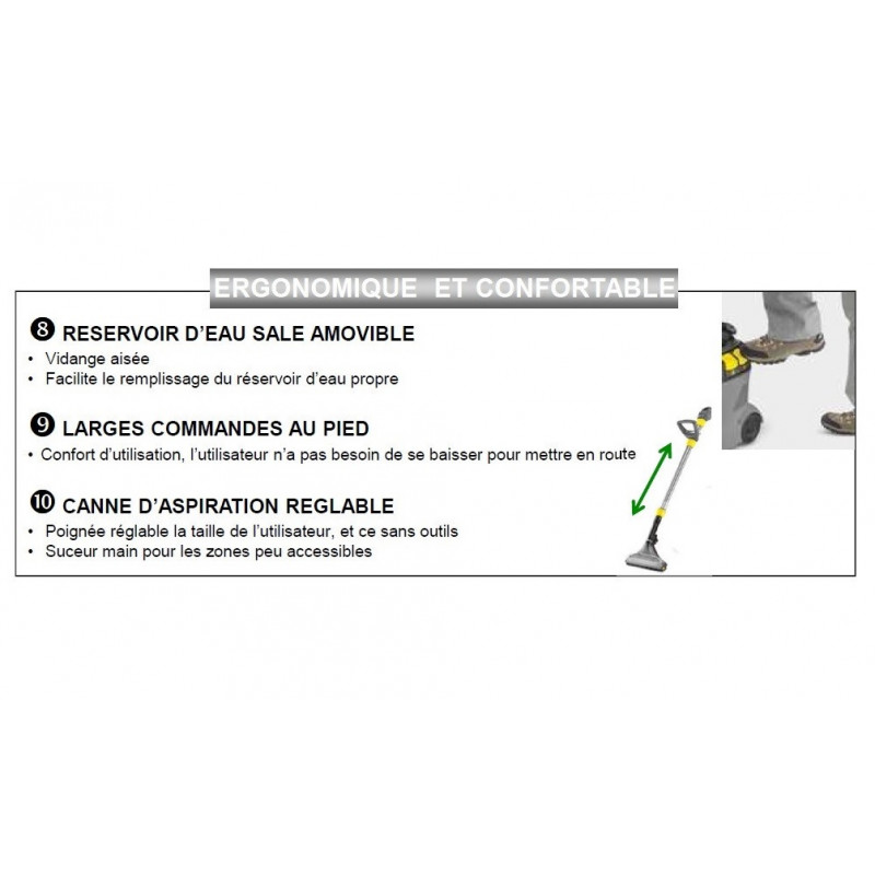 Karcher Injecteur/Extracteur Puzzi 10/1 1250W 25m²/h Karcher Kobleo Karcher Injecteur/Extracteur Puzzi 10/1 1250W 25m²/h Karcher Kobleo