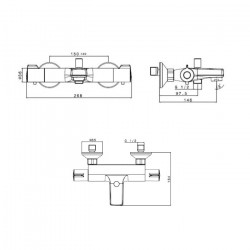 Thermador Mitigeur bain-douche Thermador THU55 chromé NF thermostatique Kobleo