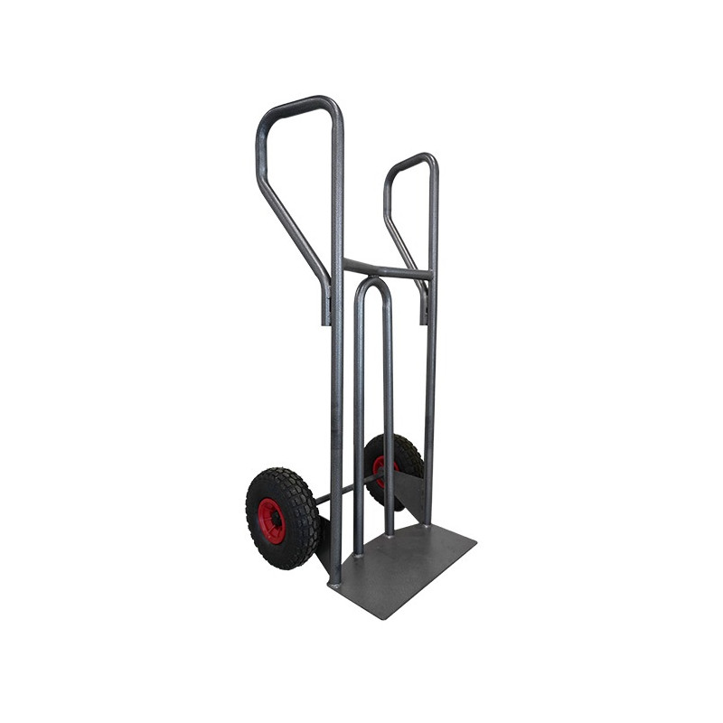 Stockman Diable acier DVPF400-RG incurvé poignée fermée 400kg roues gonflables Kobleo Stockman Diable acier DVPF400-RG incurvé poignée fermée 400kg roues gonflables Kobleo
