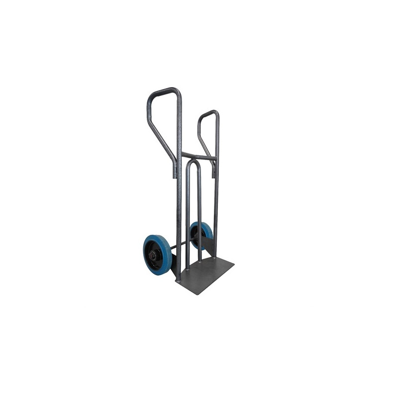 Stockman Diable DVPF400-RSB incurvé poignée fermée 400kg roues caoutchouc bleu Kobleo Stockman Diable DVPF400-RSB incurvé poignée fermée 400kg roues caoutchouc bleu Kobleo