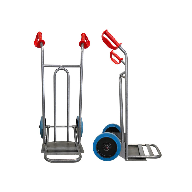 Stockman Diable DVPO-RSB-BR 250kg roues caoutchouc bleu bavette rabattable Kobleo Stockman Diable DVPO-RSB-BR 250kg roues caoutchouc bleu bavette rabattable Kobleo