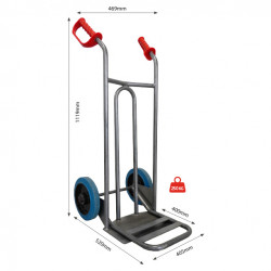 Stockman Diable DVPO-RSB-BR 250kg roues caoutchouc bleu bavette rabattable Kobleo Stockman Diable DVPO-RSB-BR 250kg roues caoutchouc bleu bavette rabattable Kobleo