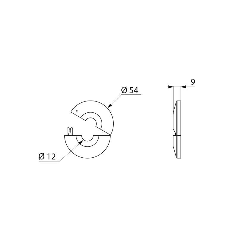 Delabie Rosace ouvrante Delabie 2 pièces chromée D12/54mm H.9mm Kobleo Delabie Rosace ouvrante Delabie 2 pièces chromée D12/54mm H.9mm Kobleo