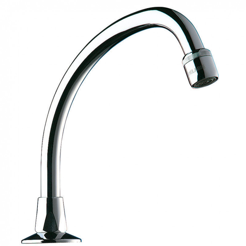 Delabie Bec col de cygne orientable Delabie L150xH120mm M1/2" laiton chromé Kobleo Delabie Bec col de cygne orientable Delabie L150xH120mm M1/2" laiton chromé Kobleo