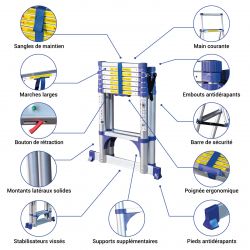 Hoström Escabeau télescopique Extendact8 Kobleo