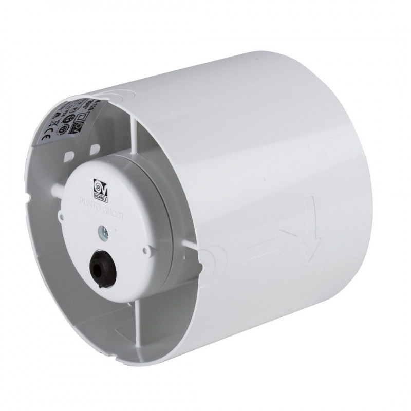 Extracteur Vortice hélicoïde GHOST en conduit D100mm blanc temporisé