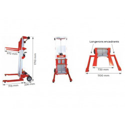 Stockman Gerbeur manuel aluminium longerons encadrants 227 Kg levée 1200 mm SW2 Stockman Kobleo