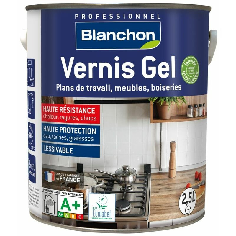 Vernis Blanchon Gel Biosourcé incolore 2,5L intérieur haute résistance