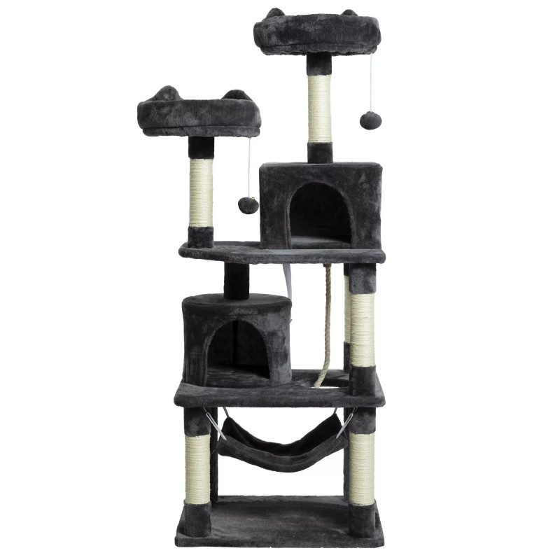 Arbre a chat gris foncé H 158cm, PAITSY