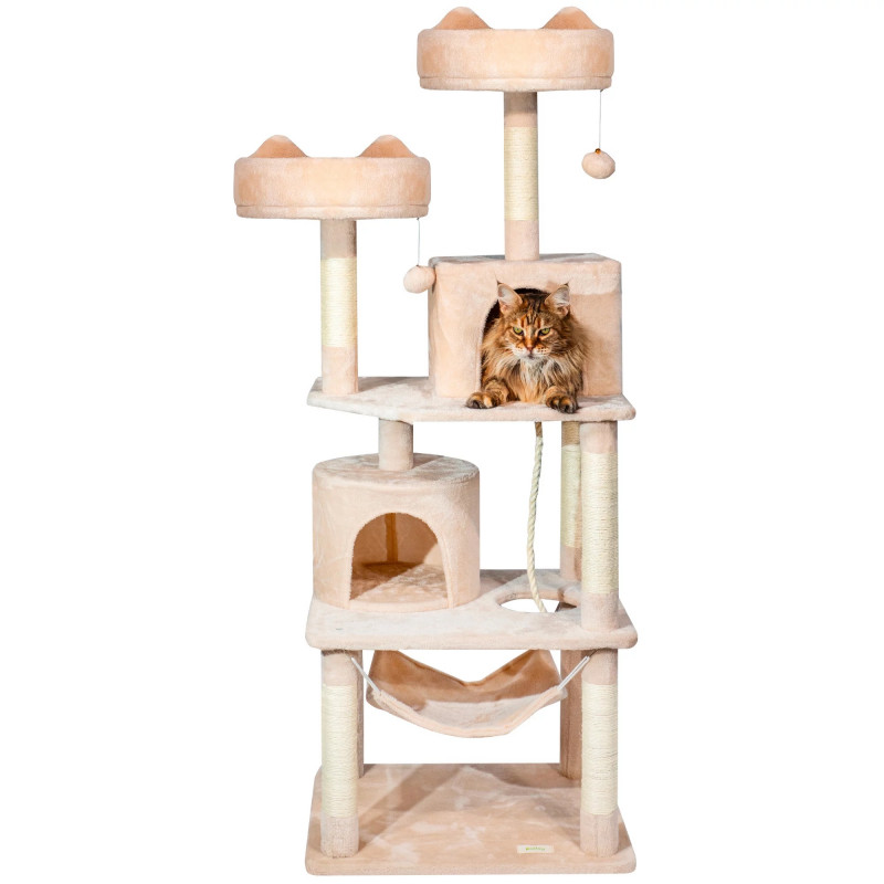 Arbre a chat beige H 158cm, PAITSY