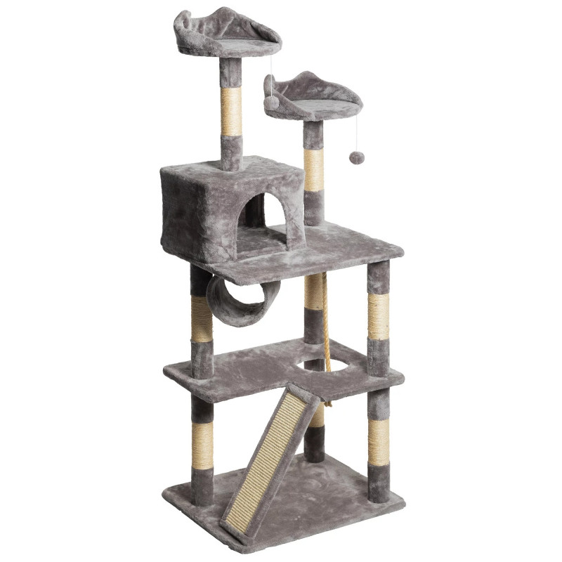 Arbre a chat gris foncé H 150cm, PAITSY