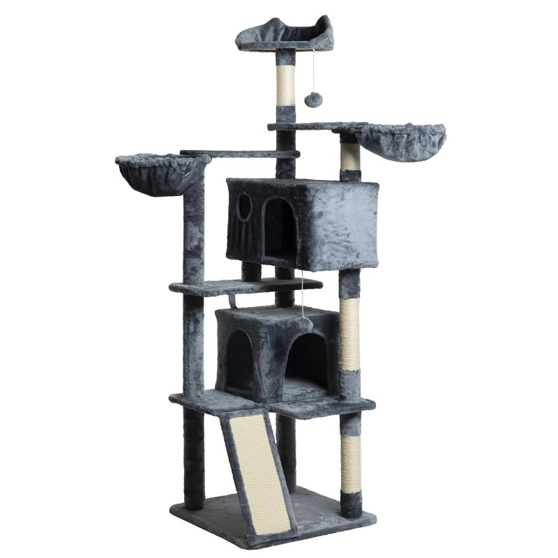 Arbre a chat gris foncé H 165cm, PAITSY