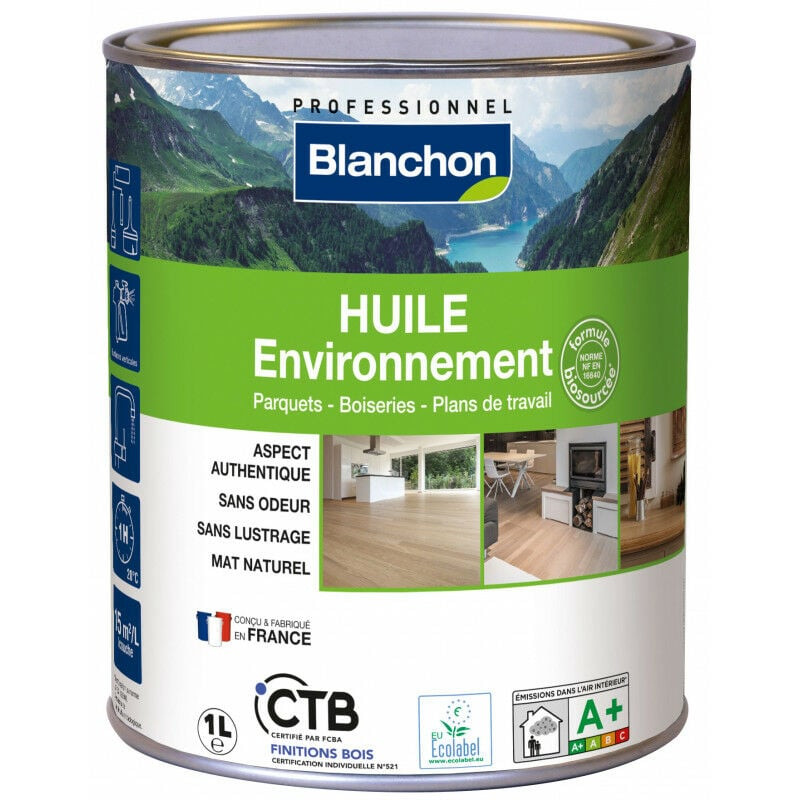 Huile environnement Blanchon biosourcée 1L bois brut