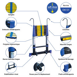 Hoström Echelle téléscopique Telescova10+ Kobleo